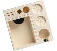 Espresso Knock Box Organizer con scomparti per manomissione, distributore e schermo a disco per accessori da 51 mm a 58 mm, progettato per stabilità e uso pulito (bianco)