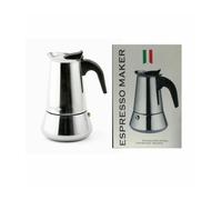 ESPRESSO MAKER CAFFETTIERA MOKA MACCHINETTA CAFFÈ 2 TAZZE ACCIAIO INOX
