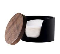 Espresso Paper Filter Holder, Round Replacement Paper Filter Dispenser, Portable Container With Lid, Dust-proof Filtro Holder, Wood Vintage Farmhouse Style Container, Coffee Filter Dispenser