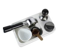 Espresso Tamping Station Knock Box - Coffee Grounds Disposer With Tamper Holder | Professional Italian Style Espresso Organizer For Home Baristas | Compact Portafilter Stand And Waste Bin Storage Box