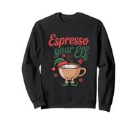 Espresso Your Elf Christmas Coffee, Giochi di Parole, Simpatico tossicodipendente dalla Caffeina Felpa