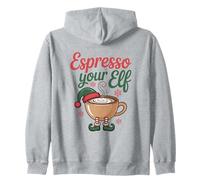 Espresso Your Elf Christmas Coffee, Giochi di Parole, Simpatico tossicodipendente dalla Caffeina Felpa con Cappuccio