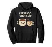 Espresso Yourself - Coffee Lover Pun Cute Cappuccino & Latte Felpa con Cappuccio