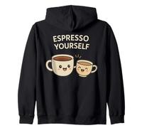 Espresso Yourself - Coffee Lover Pun Cute Cappuccino & Latte Felpa con Cappuccio