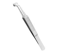 Espressore per ghiandola di Meibomio, pinzette per massaggio palpebrale con testa rotonda/rettangolare, strumenti oftalmici in acciaio inox, per la sindrome dell'occhio secco (testa rotonda)