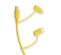ESPRINET Celly, Cavo con Adattatori Multipli Linea Pantone, Cavo USB 3-in-1 con USB-C, Lightning e Micro USB, Supporta Fino a 2,4 A di Potenza in Uscita, Cavo per Carica Rapida, 1,2 m, Yellow