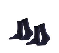 ESPRIT Basic Easy Multipack W So cotone tinta unita confezione di 2 paia, Calzini Donna, Blu Marine 6120, 39-42