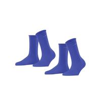 ESPRIT Basic Pure 2-Pack W SO cotone tinta unita confezione di 2 paia, Calzini Donna, Blu (Deep Blue 6046), 35-38