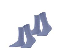 ESPRIT Basic Pure Multipack W So cotone tinta unita confezione di 2 paia, Calzini Donna, Blu Jeans 6458, 35-38