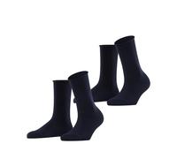 ESPRIT Basic Pure 2-Pack W So cotone tinta unita confezione di 2 paia, Calzini Donna, Blu Marine 6120, 39-42