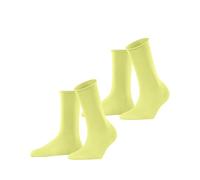 ESPRIT Basic Pure 2-Pack W So cotone tinta unita confezione di 2 paia, Calzini Donna, Giallo Daffodil 1253, 39-42