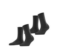ESPRIT Basic Pure Multipack W So cotone tinta unita confezione di 2 paia, Calzini Donna, Grigio Anthracite Melange 3080, 35-38