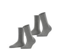 ESPRIT Basic Pure Multipack W So cotone tinta unita confezione di 2 paia, Calzini Donna, Grigio Light Grey Melange 3390, 35-38