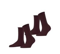 ESPRIT Basic Pure Multipack W So cotone tinta unita confezione di 2 paia, Calzini Donna, Rosso Shadow Red 8138, 35-38