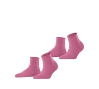 ESPRIT Basic Pure Multipack W Sso cotone tinta unita confezione di 2 paia, Calzini Donna, Rosa Candy 8921, 39-42