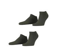 ESPRIT Basic Uni 2-Pack M Sn cotone bassi tinta unita confezione di 2 paia, Calzini corti Uomo, Verde Thyme 7821, 43-46