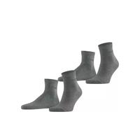 ESPRIT Basic Uni 2-Pack M Sso cotone tinta unita 2 paia, Calzini Uomo, Grigio Light Grey Melange 3390, 43-46