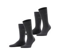 ESPRIT Basic Uni Multipack M So cotone tinta unita confezione di 2 paia, Calzini Uomo, Grigio Anthracite Melange 3080, 43-46