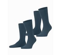 ESPRIT Basic Uni Multipack M So cotone tinta unita confezione di 2 paia, Calzini Uomo, Verde Peacock 6382, 39-42