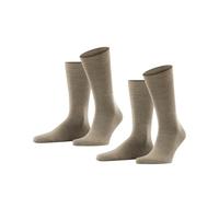ESPRIT Basic Wool Multipack M So lana cotone tinta unita confezione di 2 paia, Calzini Uomo, Marrone Nutmeg Melange 5410, 39-42