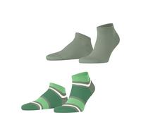 ESPRIT Bold Stripes Multipack M Sn cotone bassi fantasia confezione di 2 paia, Calzini corti Uomo, Verde Frosty Grey 7180, 39-42