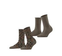 ESPRIT Calzini da donna Art Pattern Multipack W So cotone fantasia 2 paia, marrone Nutmeg Melange 5410, 35-38, Braun Nutmeg Melange 5410, 35-38