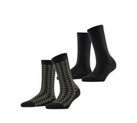 ESPRIT Calzini da donna Pepita Pattern Multipack W So Cotone fantasia 2 paia Nero Nero 3000 35-38, Nero Nero 3000, 35-38