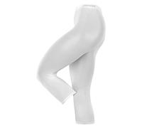 ESPRIT Cotton Capri W Le coprenti tinta unita 1 pezzo, Leggings Donna, Bianco White 2000, 38-40