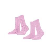 ESPRIT Fine DOT 2-Pack Cotone Organico con Un Motivo Sottile 2 Paia Calzini, Rosso (Orchid 8621), 39-42 Donna