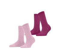 ESPRIT Fine Dot 2-Pack W SO cotone fantasia confezione di 2 paia, Calzini Donna, Multicolore (Pink Rose 0020), 39-42