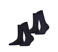 ESPRIT Fine Dot Multipack W So cotone fantasia confezione di 2 paia, Calzini Donna, Blu Marine 6120, 35-38