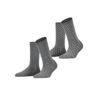 ESPRIT Fine Dot Multipack W So cotone fantasia confezione di 2 paia, Calzini Donna, Grigio Light Grey Melange 3390, 39-42