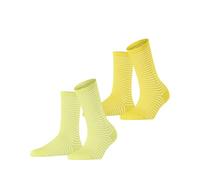 ESPRIT Fine Line Multipack W So cotone fantasia confezione di 2 paia, Calzini Donna, Giallo Yellow Mix 0140, 39-42