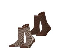 ESPRIT Fine Line Multipack W So cotone fantasia confezione di 2 paia, Calzini Donna, Marrone Brown 0080, 35-38