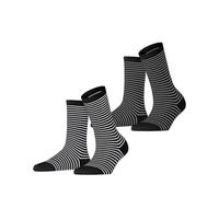 ESPRIT Fine Line Multipack W So cotone fantasia confezione di 2 paia, Calzini Donna, Multicolore Schwarz 0050, 39-42
