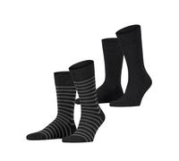 ESPRIT Fine Stripe Multipack M So cotone fantasia confezione di 2 paia, Calzini Uomo, Nero Black 3000, 43-46