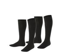 ESPRIT Foot Logo Multipack K Kh cotone al ginocchio tinta unita confezione di 2 paia, Calzini lunghi Unisex - Bambini, Nero Black 3000, 31-34