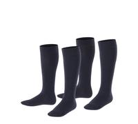 ESPRIT Foot Logo 2-Pack K Kh cotone al ginocchio tinta unita confezione di 2 paia, Calzini lunghi Unisex Bambini, Blu Marine 6120, 23-26