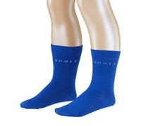 ESPRIT Foot Logo 2-Pack K SO cotone tinta unita confezione di 2 paia, Calzini Unisex - Bambini, Blu (Deep Blue 6046), 27-30