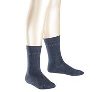 ESPRIT Foot Logo Multipack K So cotone tinta unita confezione di 2 paia, Calzini Unisex - Bambini, Blu Navy Blue Melange 6490, 23-26