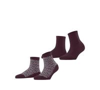 ESPRIT Heart Pattern Multipack W Sso cotone fantasia confezione di 2 paia, Calzini Donna, Rosso Shadow Red 0030, 35-38