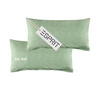 Esprit Home Set di 2 federe Premium 40 x 80 cotone - verde - 2 pezzi - federe con logo Esprit ricamato - double face - colori abbinati alla biancheria da letto con chiusura lampo