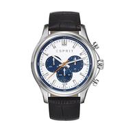 ESPRIT - Mathias Orologio da Polso Cronografo, da Uomo, Cinturino in Pelle, Argento/Nero