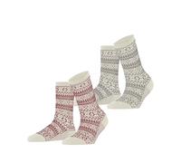 ESPRIT Sami Pattern Double Pack W So cotone fantasia confezione di 2 paia, Calzini Donna, Multicolore Grey Red 0050, 39-42