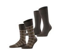 ESPRIT Scandi Multipack M So cotone lana fantasia confezione di 2 paia, Calzini Uomo, Marrone Chocolate 5004, 39-42