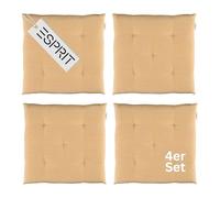 Esprit - Set di 4 cuscini per sedia, 40 x 40 cm, colore giallo, comodi cuscini per sedia da pranzo e cucina, lavabili fino a 30 °C, Öko-Tex - Cuscino per mobili da giardino, imbottitura per seduta