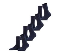 ESPRIT Solid W So cotone tinta unita confezione multipla, Calzini Donna, Blu Marine 6120, 36-41