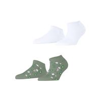 ESPRIT Spring Flowers Multipack W Sn cotone bassi fantasia confezione di 2 paia, Calzini corti Donna, Multicolore White Green 0080, 39-42