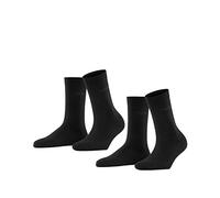 ESPRIT Uni 2-Pack W So cotone tinta unita confezione di 2 paia, Calzini Donna, Nero Black 3000, 39-42