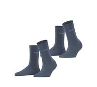 ESPRIT Uni Multipack W So cotone tinta unita confezione di 2 paia, Calzini Donna, Blu Light Denim 6660, 35-38